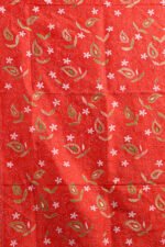 Orange Floral Pure Silk Kantha Dupatta - Image 4