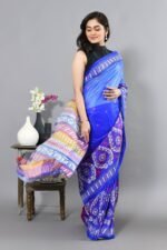 Blue Kantha Traditional Pure Silk Saree - Image 5