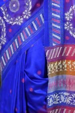 Blue Kantha Traditional Pure Silk Saree - Image 6