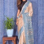 Off white Kantha Traditional Pure Tussar Saree
