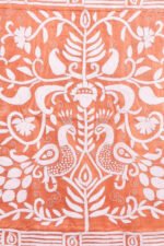 Brown Peacock Pure Tussar Kantha Saree - Image 6
