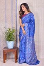 Blue Kantha Traditional Pure Tussar Saree