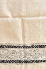 Off white Kantha Traditional Pure Tussar Saree - Image 6